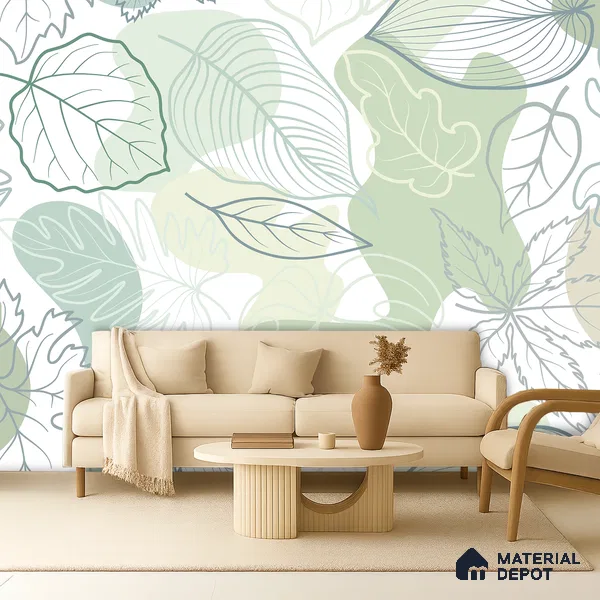 Botanical Overlay Bold Garden Motif | WP 04134 B Non Woven Matte Finish Tropical Style Premium Customized size Wallpaper | 150 GSM WP01MTF Paper | (MOQ = 30 Sq. Ft.)