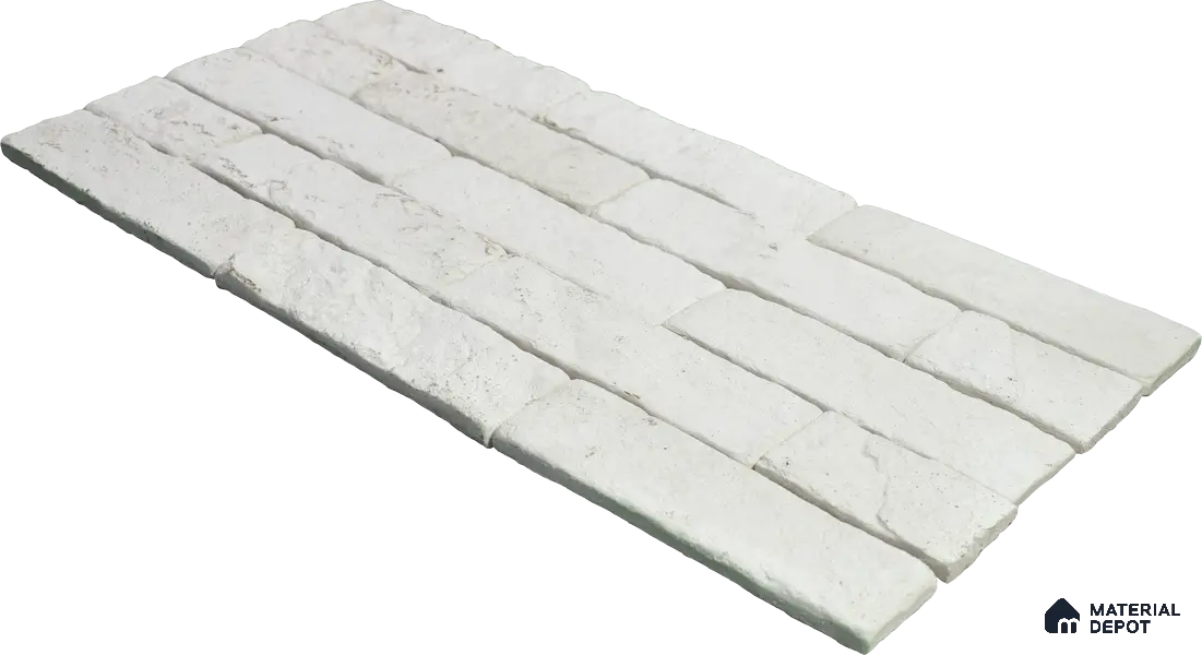 WL 00073 White Brick 63.5 x 229 mm Natural Stone Wall Cladding | Stone is a Natural Product, Please Expect Variation in Shades
