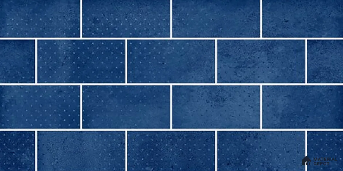 Brick Wall Tile TL 06570 D R Mood Dk Blue Bricks HL 2 ft x 1 ft Ceramic Glossy Finish - 8 mm | Suitable for Living Room, Kitchen & Bathroom (Sample)