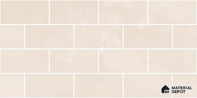 Faux Subway Wall Tile TL 06570 E Mood Off White Brick HL 2 ft x 1 ft Ceramic Glossy Finish - 8 mm | Suitable for Kitchen, Bathroom, Dining Area | Please Expect a Slight Variation of Pattern