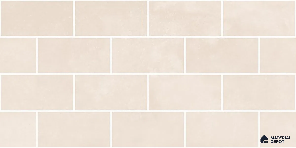 Faux Subway Wall Tile TL 06570 E Mood Off White Brick HL 2 ft x 1 ft Ceramic Glossy Finish - 8 mm | Suitable for Kitchen, Bathroom, Dining Area | Please Expect a Slight Variation of Pattern