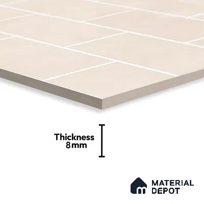 Faux Subway Wall Tile TL 06570 E Mood Off White Brick HL 2 ft x 1 ft Ceramic Glossy Finish - 8 mm | Suitable for Kitchen, Bathroom, Dining Area | Please Expect a Slight Variation of Pattern