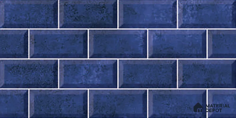 Faux Subway Wall Tile TL 06570 G R Mood Blue Brick HL 2 ft x 1 ft Ceramic Glossy Finish - 8 mm | Suitable for Kitchen, Bathroom, Dining Area | Please Expect a Slight Variation of Pattern