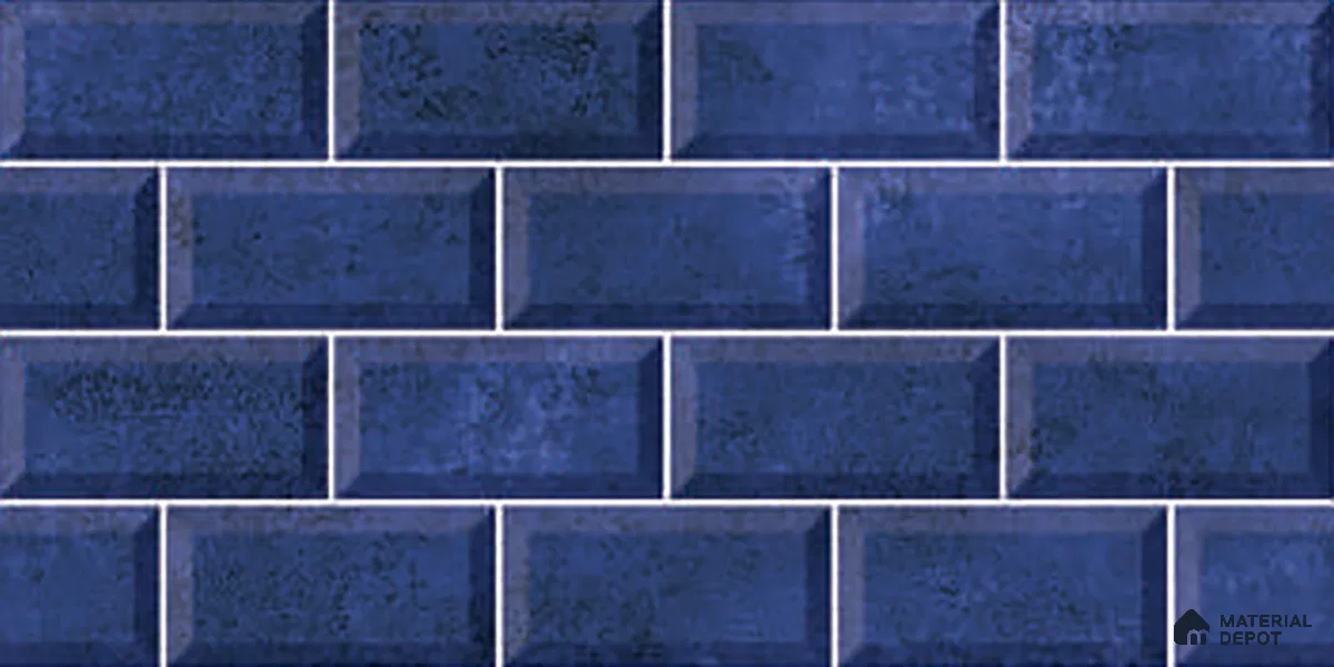 Faux Subway Wall Tile TL 06570 G R Mood Blue Brick HL 2 ft x 1 ft Ceramic Glossy Finish - 8 mm | Suitable for Kitchen, Bathroom, Dining Area | Please Expect a Slight Variation of Pattern