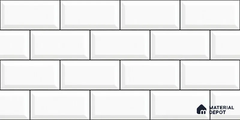 Faux Subway Wall Tile TL 06570 8022 LT 2 ft x 1 ft Ceramic Glossy Finish - 8 mm | Suitable for Kitchen, Bathroom & Balcony Walls | Please Expect a Slight Variation of Pattern (Sample)