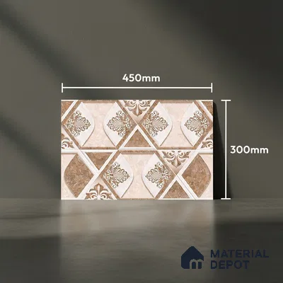 TL 01888 B Brown & White Highlighter 2 18 x 12 inch Glossy Finish Ceramic Wall Tile - 6 mm