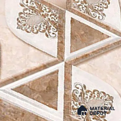 TL 01888 B Brown & White Highlighter 2 18 x 12 inch Glossy Finish Ceramic Wall Tile - 6 mm
