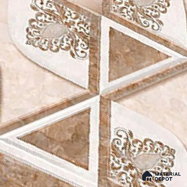 TL 01888 B Brown & White Highlighter 2 18 x 12 inch Glossy Finish Ceramic Wall Tile - 6 mm