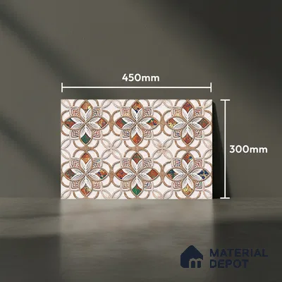TL 01888 A White & Brown Highlighter 1 18 x 12 inch Glossy Finish Ceramic Wall Tile - 6 mm