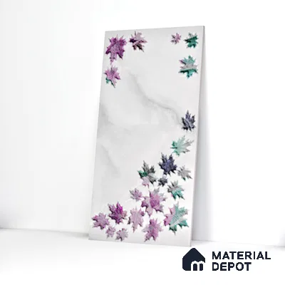 Floral Wall Tile TL 06505   24 inch x 12 inch Ceramic Sugar Finish - 8 mm | Suitable for Accent / Feature Walls & Bathroom Wall | Please Expect a Slight Variation of Pattern (Sample)