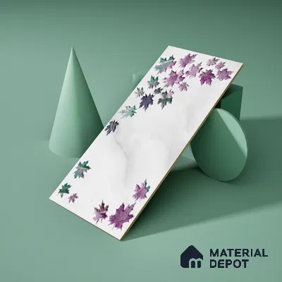 Floral Wall Tile TL 06505   24 inch x 12 inch Ceramic Sugar Finish - 8 mm | Suitable for Accent / Feature Walls & Bathroom Wall | Please Expect a Slight Variation of Pattern (Sample)