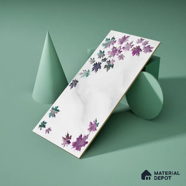 Floral Wall Tile TL 06505   24 inch x 12 inch Ceramic Sugar Finish - 8 mm | Suitable for Accent / Feature Walls & Bathroom Wall | Please Expect a Slight Variation of Pattern (Sample)
