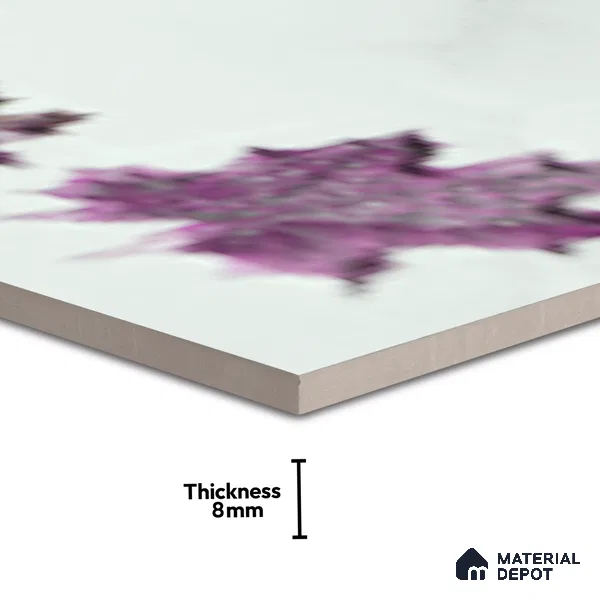 Floral Wall Tile TL 06505   24 inch x 12 inch Ceramic Sugar Finish - 8 mm | Suitable for Accent / Feature Walls & Bathroom Wall | Please Expect a Slight Variation of Pattern (Sample)