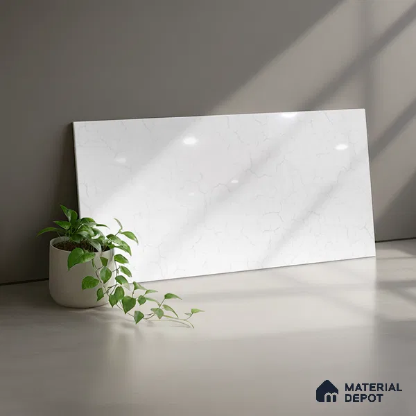Marble Wall Tile TL 06559 B L Limon White 2 ft x 1 ft Ceramic Glossy Finish - 8 mm | Suitable for Living Room, Kitchen & Bathroom