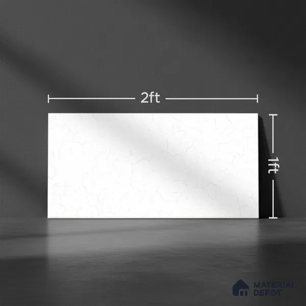Marble Wall Tile TL 06559 B L Limon White 2 ft x 1 ft Ceramic Glossy Finish - 8 mm | Suitable for Living Room, Kitchen & Bathroom