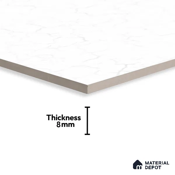 Marble Wall Tile TL 06559 B L Limon White 2 ft x 1 ft Ceramic Glossy Finish - 8 mm | Suitable for Living Room, Kitchen & Bathroom