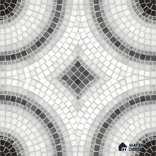 Geometric Wall & Floor Tile TL 06602 Veleta Arte 2 ft x 2 ft Vitrified Matte Finish - 9 mm | Suitable for Living Room, Balcony, Courtyard | Please Expect a Slight Variation of Pattern (Sample)