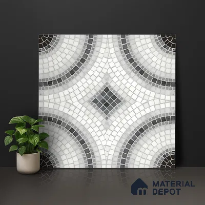 Geometric Wall & Floor Tile TL 06602 Veleta Arte 2 ft x 2 ft Vitrified Matte Finish - 9 mm | Suitable for Living Room, Balcony, Courtyard | Please Expect a Slight Variation of Pattern (Sample)
