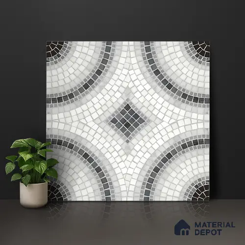 Moroccan Wall & Floor Tile TL 06602 Veleta Arte 2 ft x 2 ft Vitrified Matte Finish - 9 mm | Suitable for Living Room, Balcony, Courtyard | Please Expect a Slight Variation of Pattern