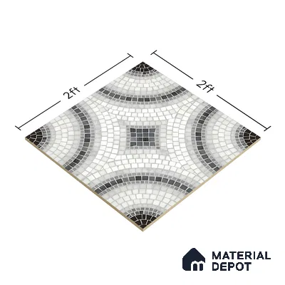 Geometric Wall & Floor Tile TL 06602 Veleta Arte 2 ft x 2 ft Vitrified Matte Finish - 9 mm | Suitable for Living Room, Balcony, Courtyard | Please Expect a Slight Variation of Pattern (Sample)