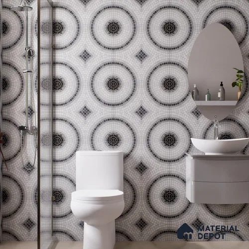 Moroccan Wall & Floor Tile TL 06602 Veleta Arte 2 ft x 2 ft Vitrified Matte Finish - 9 mm | Suitable For Kitchen, Foyer, Balcony | Please Expect a Slight Variation of Pattern
