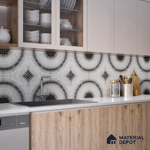 Moroccan Wall & Floor Tile TL 06602 Veleta Arte 2 ft x 2 ft Vitrified Matte Finish - 9 mm | Suitable For Kitchen, Foyer, Balcony | Please Expect a Slight Variation of Pattern