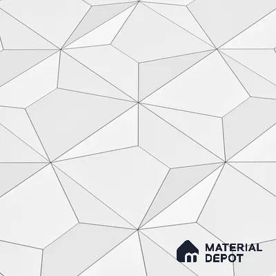 3D Wall Tile TL 06516  Wonder White 016 24 inch x 12 inch Ceramic Glossy Finish - 8 mm | Suitable for Accent / Feature Walls, Bathroom, Kitchen Wall & Backsplashes