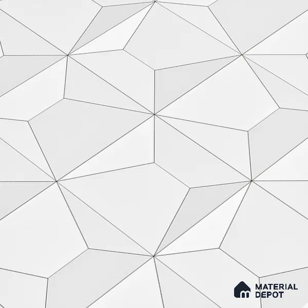 3D Wall Tile TL 06516 Wonder White 016 24 inch x 12 inch Ceramic Glossy Finish - 8 mm | Suitable for Accent / Feature Walls, Bathroom, Kitchen Wall & Backsplashes