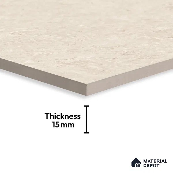Marble Look Tile TL 09704 6 ft x 4 ft Glossy Finish Vitrified Tile - 15 mm | Adhesive and Spacers Must be Used During Installation