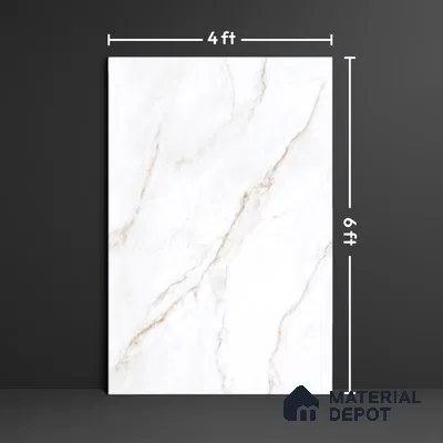 Marble Look Tile TL 09706 6 ft x 4 ft Glossy Finish Vitrified Tile - 15 mm | Adhesive and Spacers Must be Used During Installation