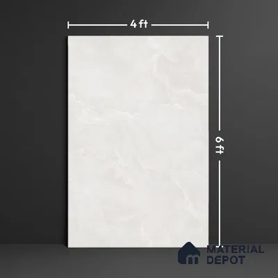 Marble Look Tile TL 09709 6 ft x 4 ft Glossy Finish Vitrified Tile - 15 mm | Adhesive and Spacers Must be Used During Installation