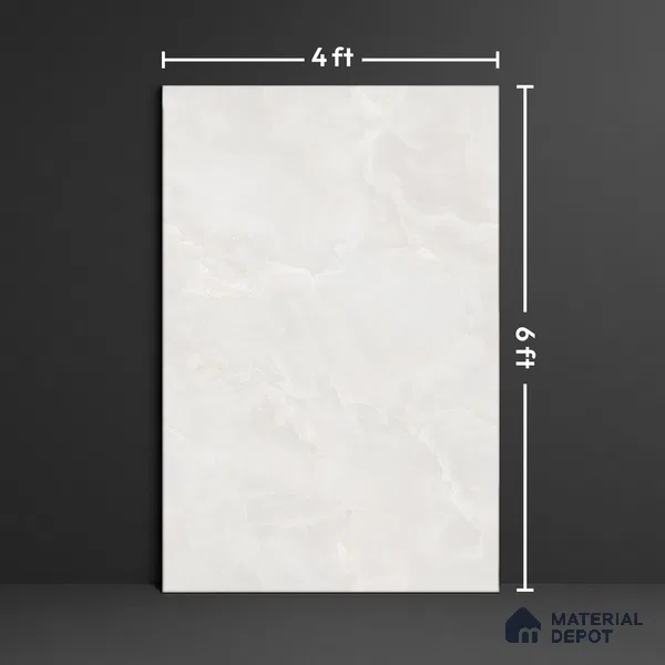 Marble Look Tile TL 09709 6 ft x 4 ft Glossy Finish Vitrified Tile - 15 mm | Adhesive and Spacers Must be Used During Installation