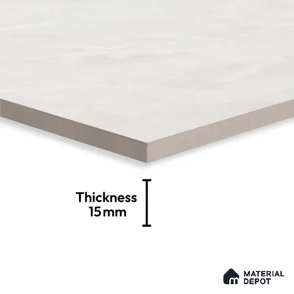 Marble Look Tile TL 09709 6 ft x 4 ft Glossy Finish Vitrified Tile - 15 mm | Adhesive and Spacers Must be Used During Installation