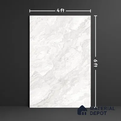 Marble Look Tile TL 09707 6 ft x 4 ft Glossy Finish Vitrified Tile - 15 mm | Adhesive and Spacers Must be Used During Installation