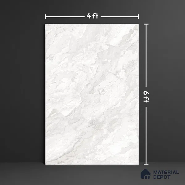 Marble Look Tile TL 09707 6 ft x 4 ft Glossy Finish Vitrified Tile - 15 mm | Adhesive and Spacers Must be Used During Installation