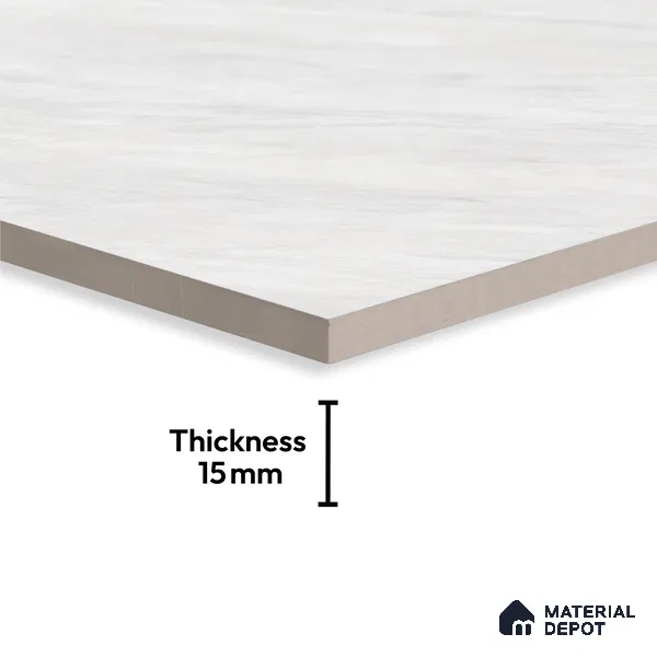 Marble Look Tile TL 09705 6 ft x 4 ft Glossy Finish Vitrified Tile - 15 mm | Adhesive and Spacers Must be Used During Installation
