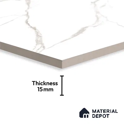 Marble Look Tile TL 09708 6 ft x 4 ft Glossy Finish Vitrified Tile - 15 mm | Adhesive and Spacers Must be Used During Installation