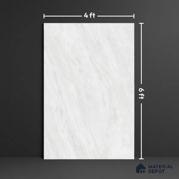 Marble Look Tile TL 08834 6 ft x 4 ft Glossy Finish Vitrified Tile - 9 mm | Adhesive and Spacers Must be Used During Installation