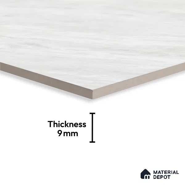 Marble Look Tile TL 08834 6 ft x 4 ft Glossy Finish Vitrified Tile - 9 mm | Adhesive and Spacers Must be Used During Installation