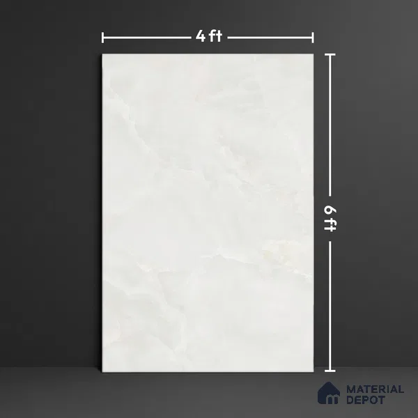 Marble Look Tile TL 09700 6 ft x 4 ft Glossy Finish Vitrified Tile - 9 mm | Adhesive and Spacers Must be Used During Installation