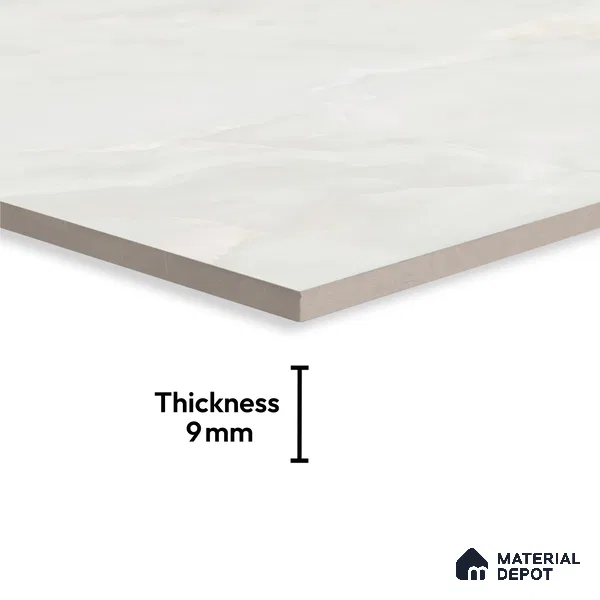 Marble Look Tile TL 09700 6 ft x 4 ft Glossy Finish Vitrified Tile - 9 mm | Adhesive and Spacers Must be Used During Installation