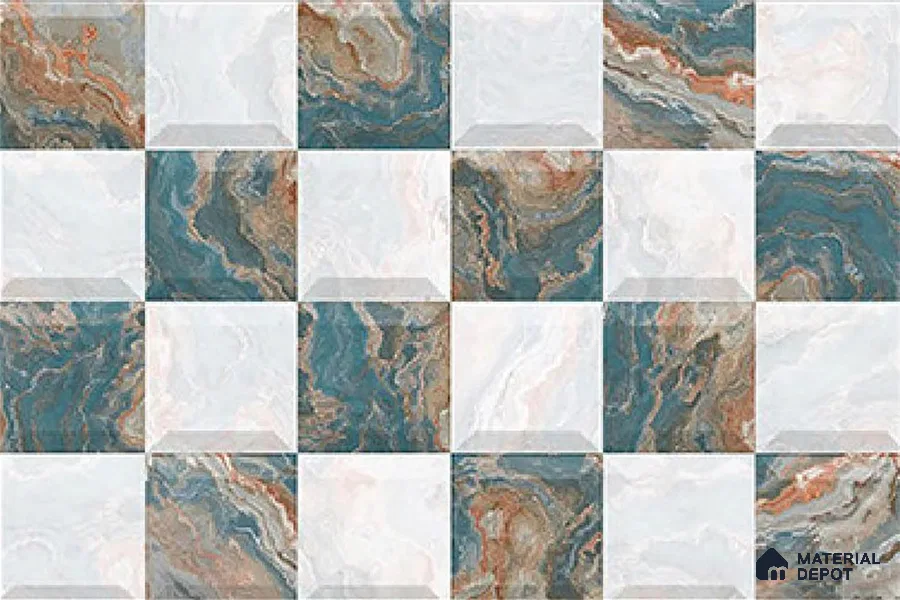 TL 01912 A White & Green Highlighter 1 18 x 12 inch Glossy Finish Ceramic Wall Tile - 6 mm