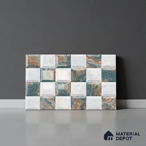 TL 01912 A White & Green Highlighter 1 18 x 12 inch Glossy Finish Ceramic Wall Tile - 6 mm