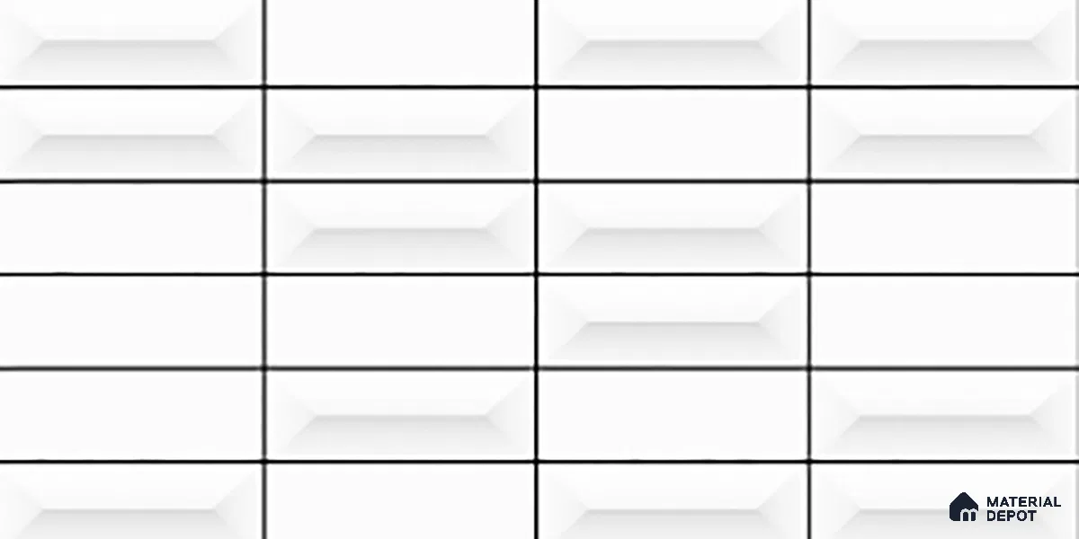 Faux Subway Wall Tile TL 07653 2 ft x 1 ft Ceramic Glossy Finish - 8 mm