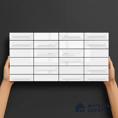 Faux Subway Wall Tile TL 07653 2 ft x 1 ft Ceramic Glossy Finish - 8 mm