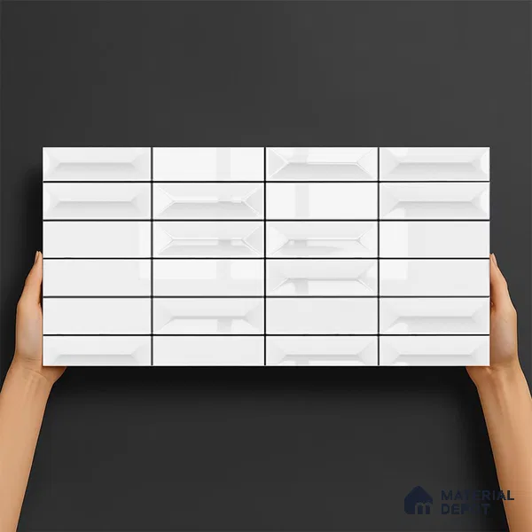 Faux Subway Wall Tile TL 07653 2 ft x 1 ft Ceramic Glossy Finish - 8 mm