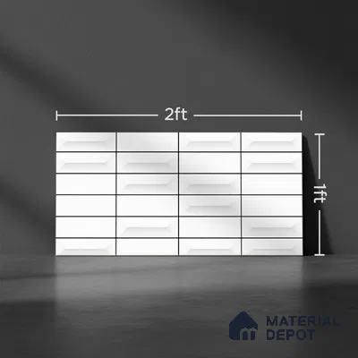 Faux Subway Wall Tile TL 07653 2 ft x 1 ft Ceramic Glossy Finish - 8 mm