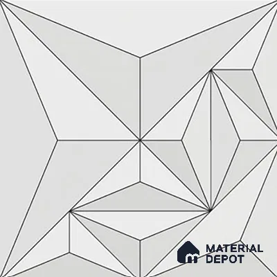3D Highlighter Wall Tile TL 06576 B Bentley White Decor 1 ft x 1 ft Ceramic Matte Finish - 9 mm | Suitable for Living Room,Kitchen & Bedroom (Sample)