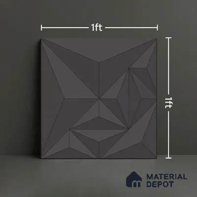 3D Highlighter Wall Tile TL 06576 D Bentley Grey Decor 1 ft x 1 ft Ceramic Matte Finish - 9 mm | Suitable for Living Room, Kitchen & Bedroom (Sample)