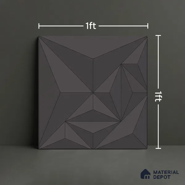 3D Highlighter Wall Tile TL 06576 D Bentley Grey Decor 1 ft x 1 ft Ceramic Matte Finish - 9 mm | Suitable for Living Room, Kitchen & Bedroom (Sample)